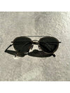 OS TB Round Pilot Frame Sunglasses Silver TB801 - THOM BROWNE - BALAAN 5