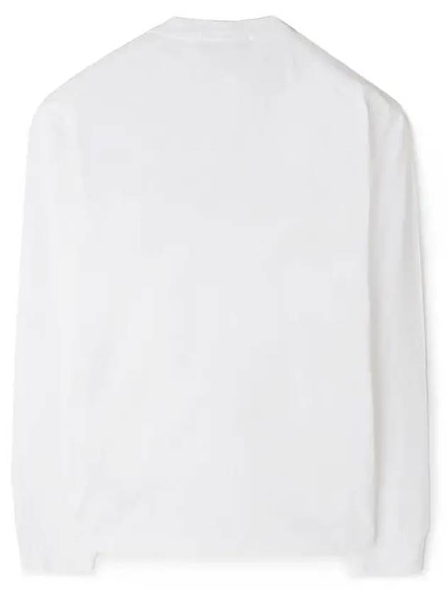 Chest Patch Long Sleeve T-Shirt White - STONE ISLAND - BALAAN 3