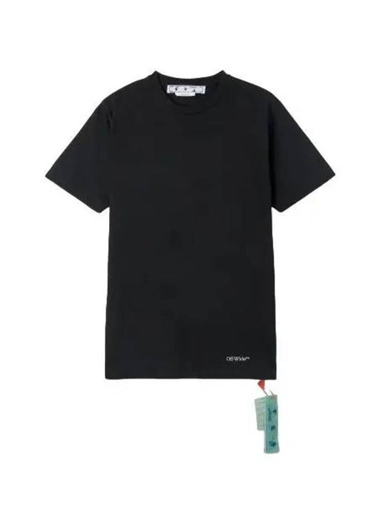 Slim Fit Scrumble Diag Short Sleeve T Shirt Black Tee - OFF WHITE - BALAAN 1