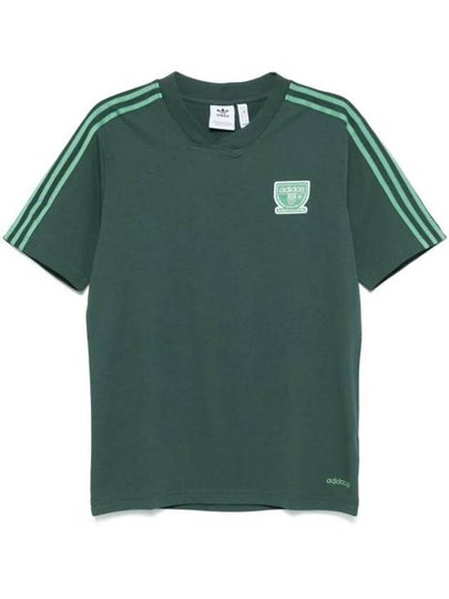 Graphic 3 Stripe Logo Short Sleeve T Shirt Green - ADIDAS - BALAAN 2