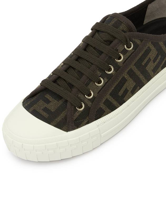 Domino FF Fabric Low Top Sneakers Brown - FENDI - BALAAN 8