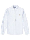 Embroidered Pony Logo Striped Long Sleeve Shirt White Light Blue - POLO RALPH LAUREN - BALAAN 2