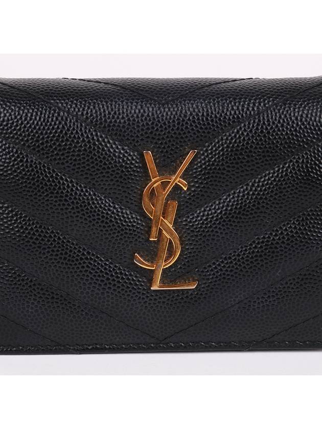 YSL gold plated black card holder wallet 530841 - SAINT LAURENT - BALAAN 2