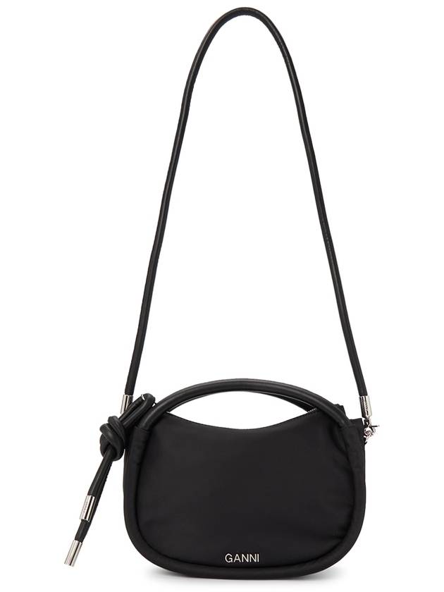 Knot Mini Nylon Shoulder Bag Black - GANNI - BALAAN 8