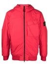 Wappen Patch Nylon Crinklips Hooded Jacket Red - STONE ISLAND - BALAAN 2