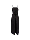 Strap Cotton Poplin Long Dress Black - GANNI - BALAAN 1