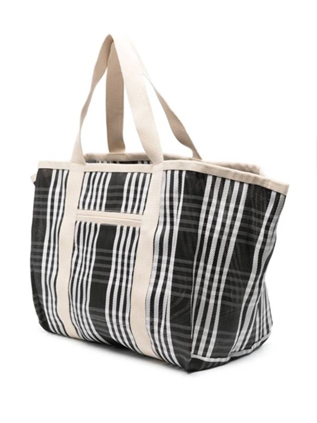 Warden Striped Tote Bag Black - ISABEL MARANT - BALAAN 3