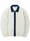 Men's Wool Nylon Cardigan Ivory - BACKANDFORTH - BALAAN 2