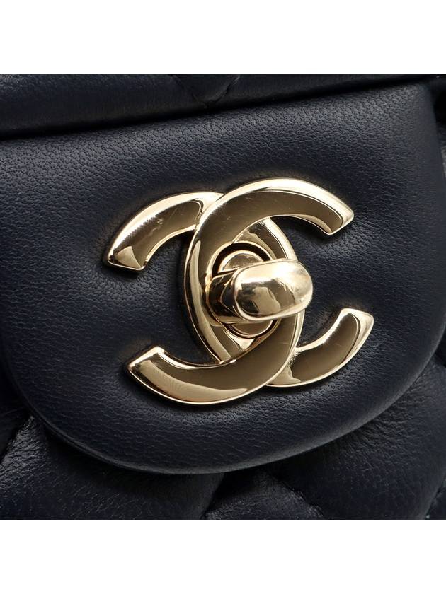 Dark Navy Lambskin CC Logo Champagne Gold Chain Classic New Mini Flap Shoulder Bag 29th A69900 - CHANEL - BALAAN 7