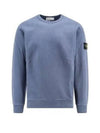 Wappen Patch Crew Neck Cotton Sweatshirt Blue - STONE ISLAND - BALAAN 2