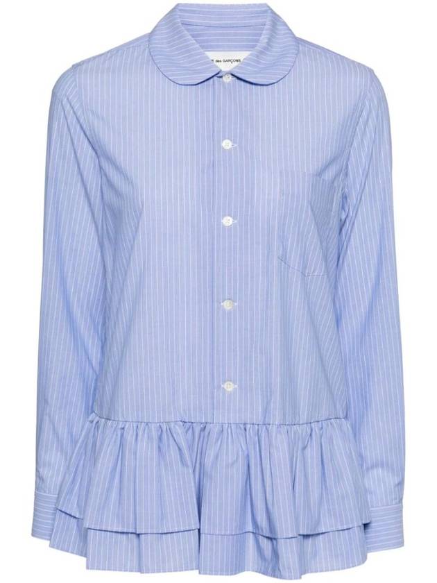 striped ruffle shirt blue - COMME DES GARCONS - BALAAN 1