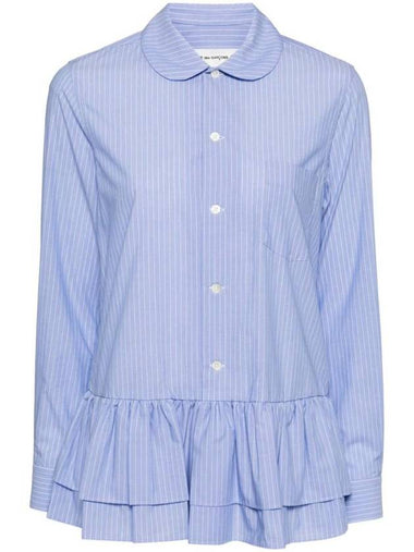 striped ruffle shirt blue - COMME DES GARCONS - BALAAN 1