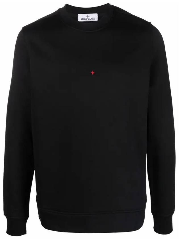 Marina Back Logo Cotton Blend Sweatshirt Black - STONE ISLAND - BALAAN 2