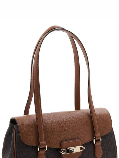 Logo Print Canvas Leather Shoulder Bag Brown - MICHAEL KORS - BALAAN 8