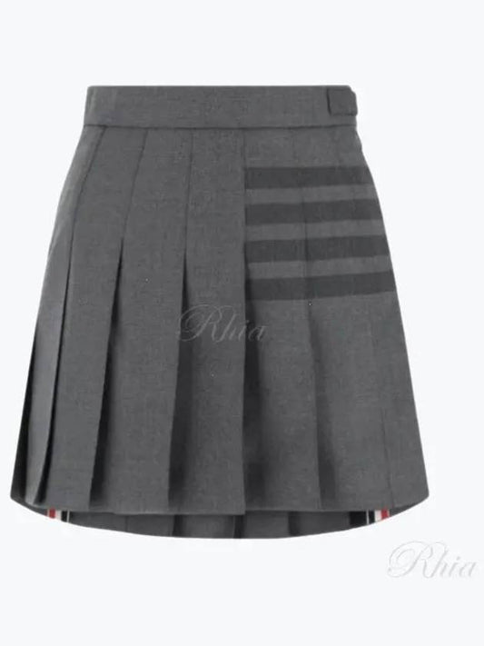 Women's 4 Bar Stripe Pleats Skirt Grey - THOM BROWNE - BALAAN 2