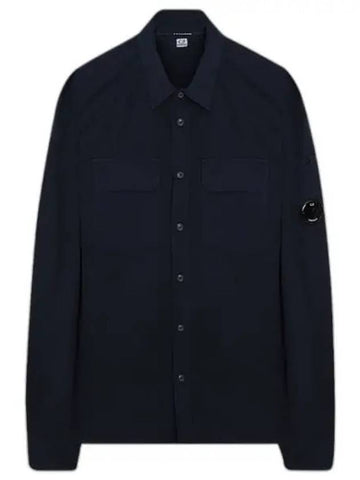Men's Gabardine Long Sleeve Shirt Navy - CP COMPANY - BALAAN 1
