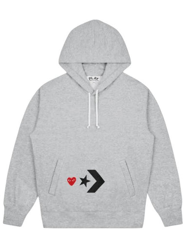 Logo Print Hoodie Grey - COMME DES GARCONS PLAY - BALAAN 1