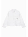 Jeans Boxy Denim Long Sleeve Shirt White - CALVIN KLEIN - BALAAN 2