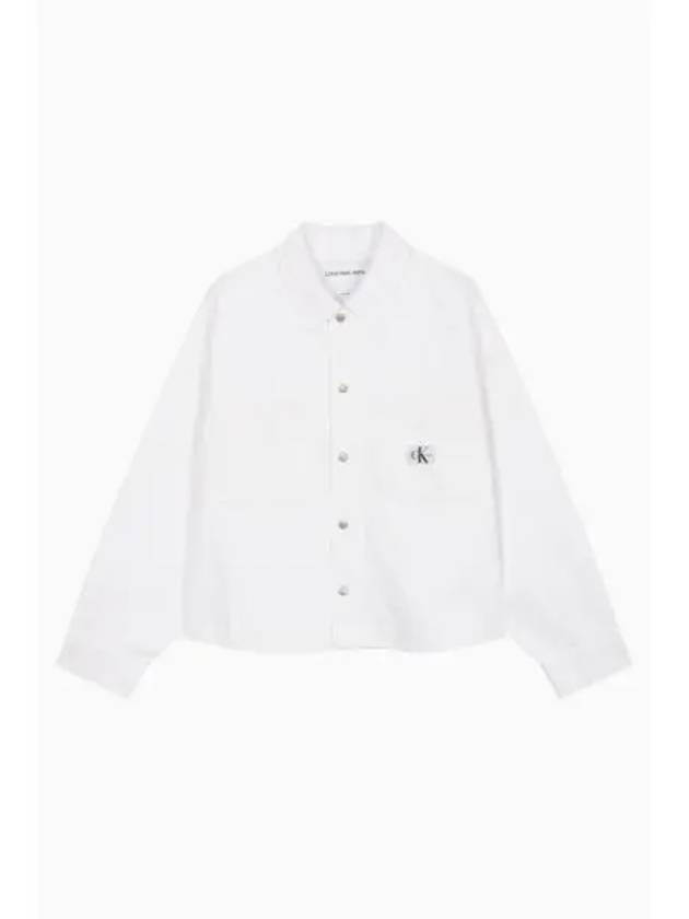 Jeans Boxy Denim Long Sleeve Shirt White - CALVIN KLEIN - BALAAN 2