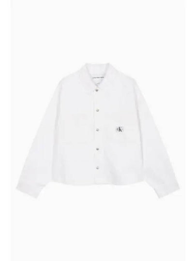 Jeans Boxy Denim Long Sleeve Shirt White - CALVIN KLEIN - BALAAN 2