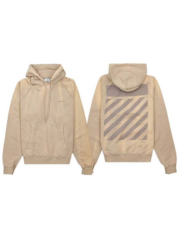 Logo Print Drawstring Hoodie Beige - OFF WHITE - BALAAN 2