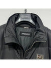 Logo Patch Zipper Down Jacket Black - DOLCE&GABBANA - BALAAN 5