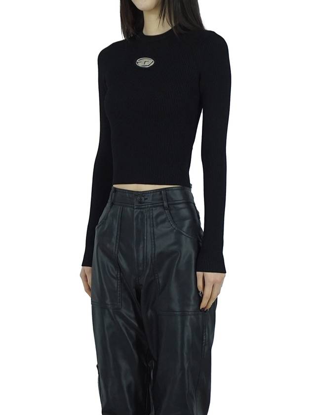 M Valary Ribbed Long Sleeve Knit Top Black - DIESEL - BALAAN 4