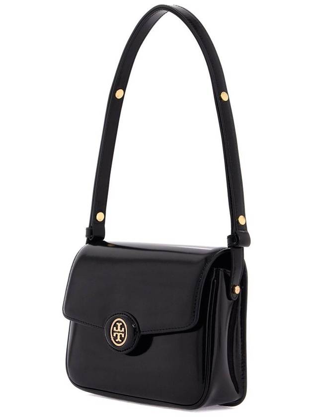 Robinson Spazzolato Convertible Logo Shoulder Bag Black - TORY BURCH - BALAAN 4