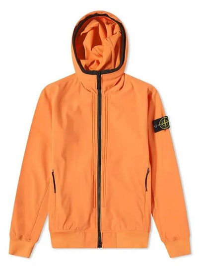 Wappen Patch Soft Shell Hooded Jacket Orange - STONE ISLAND - BALAAN 2