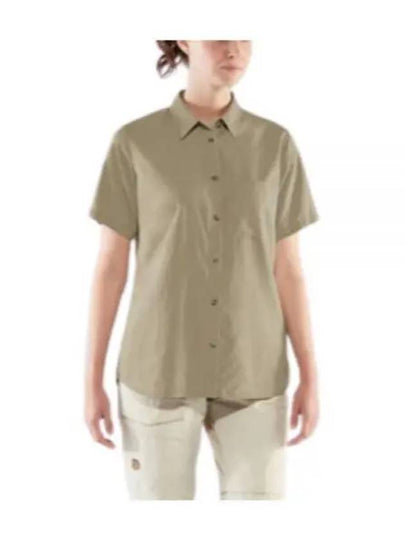 Women's Ovik Travel Short Sleeves Shirt Sand Stone - FJALL RAVEN - BALAAN 2