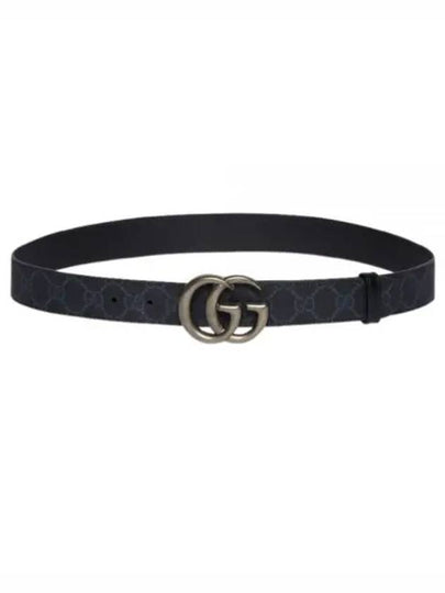 GG Marmont Thin Supreme Canvas Belt Black - GUCCI - BALAAN 2