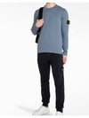 Wappen Patch Crew Neck Knit Top Sky Blue - STONE ISLAND - BALAAN 7