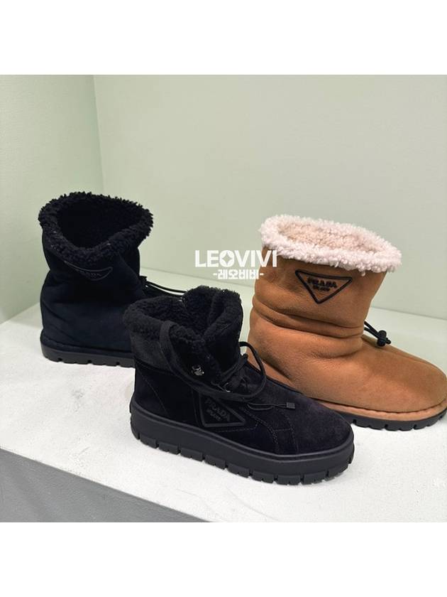 Shearling snow boots winter shoes brown 37 5 1U706M 1A6 - PRADA - BALAAN 8