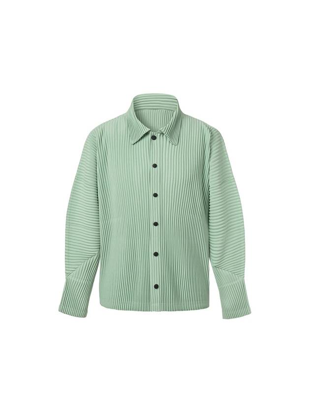 Long Sleeve Collar Neck Snap Button Pleated Jacket Mint - MONPLISSE - BALAAN 2