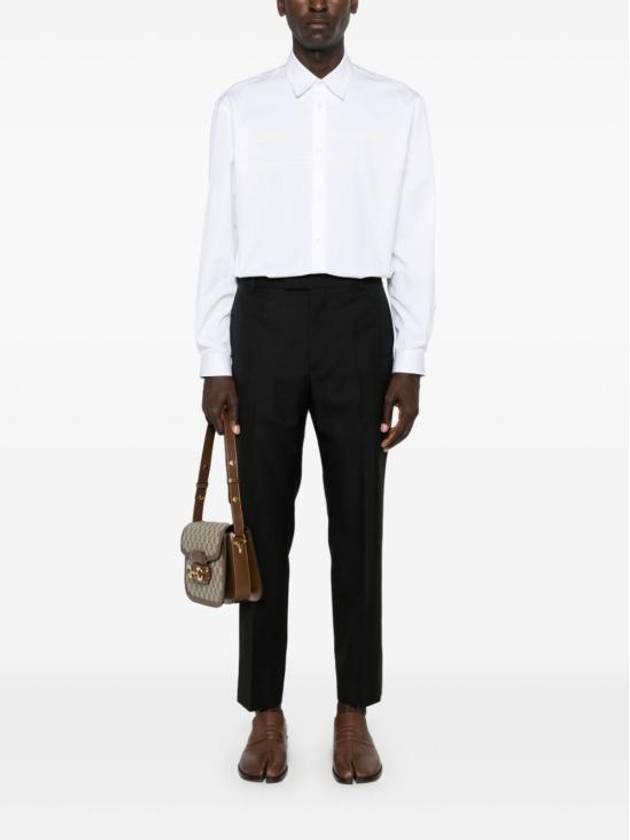 Wool blend straight pants black - GUCCI - BALAAN 5