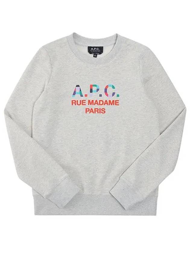 WoMen's Color Block Logo Sweat Sweatshirt Ecru Header - A.P.C. - BALAAN 3