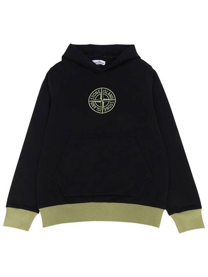 Kids Logo Hoodie Top Black - STONE ISLAND - BALAAN 2