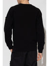 Garment Dyed V Neck Badge Sweatshirt Black - STONE ISLAND - BALAAN 3