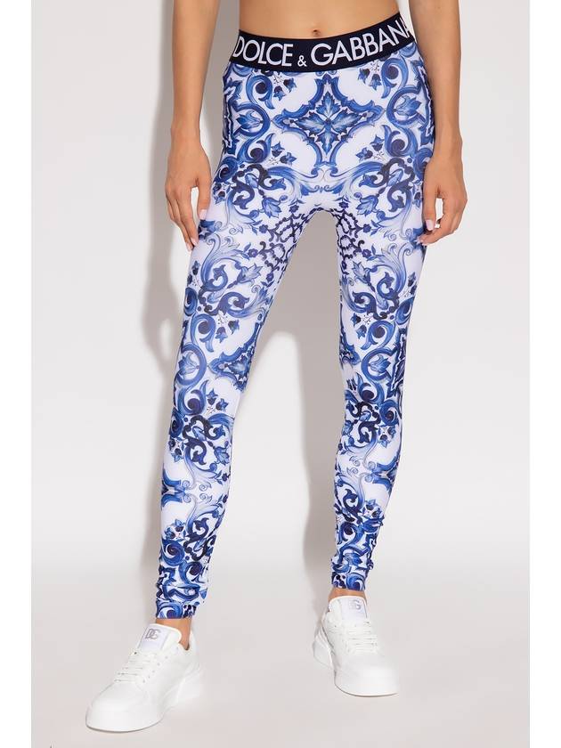 Dolce & Gabbana Patterned Leggings, Women's, Blue - DOLCE&GABBANA - BALAAN 3