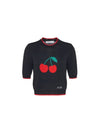 Cherry Short Sleeve Knit Top Black - ALESSANDRA RICH - BALAAN 1