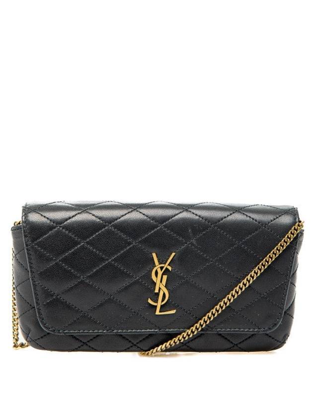 Gaby Chain Quilting Leather Cross Bag Black - SAINT LAURENT - BALAAN 2