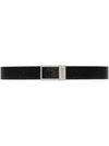 GG Rectangular Buckle Leather Belt Black - GUCCI - BALAAN 1