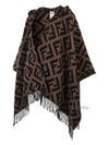 Brown Cashmere Poncho FXX711AEOSF0QE1 - FENDI - BALAAN 3