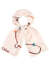 Rectangular Silk Scarf Pink - CHLOE - BALAAN 4