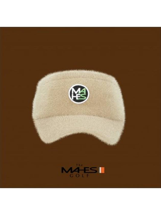 Logo sun cap visor beige orange label angora high top sun cap EC00723 - MAHES - BALAAN 1