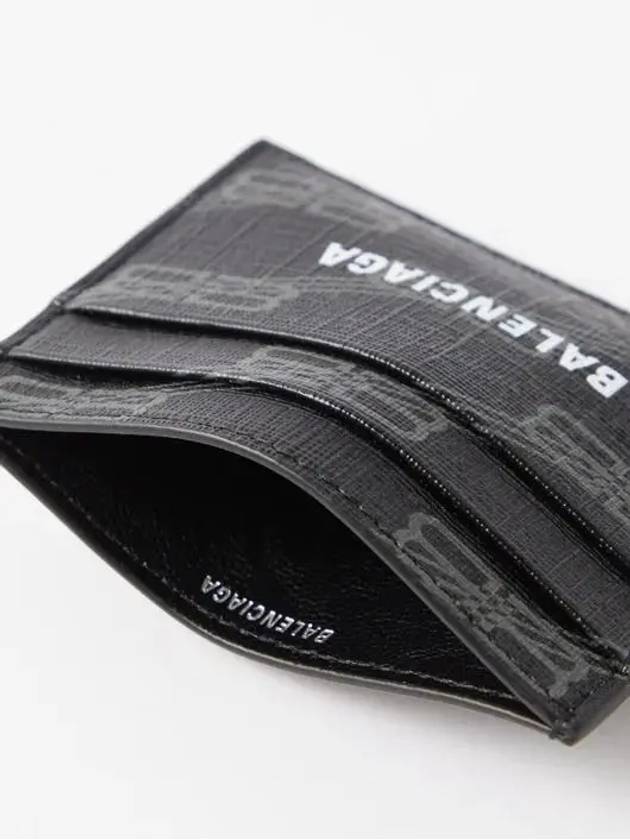 Cash logo print textured leather cardholder - BALENCIAGA - BALAAN 4