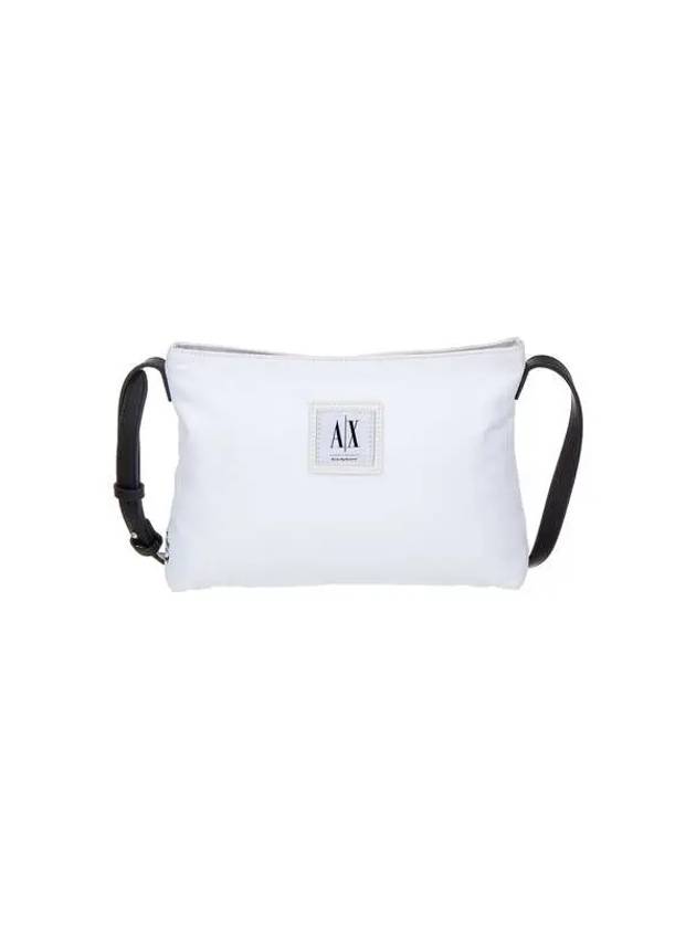 Women s Square Logo Patch Nylon Shoulder Bag White 271462 - ARMANI EXCHANGE - BALAAN 1