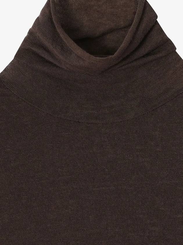 Wool Silky Turtleneck Brown - NOIRER FOR WOMEN - BALAAN 5