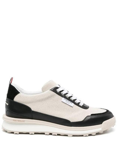 Alumni Panel Lace-Up Low-Top Sneakers White - THOM BROWNE - BALAAN 1