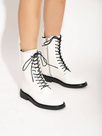 Tory Burch ‘Double T’ Combat Boots, Women's, White - TORY BURCH - BALAAN 2